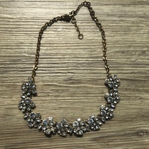 J. Crew gold and crystal statement necklace